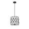 Z-Lite Harden Pendant, 3-Light, 12 In.W x 11.75 In.H, Matte Black/White 1948P12-MB - alternate 5